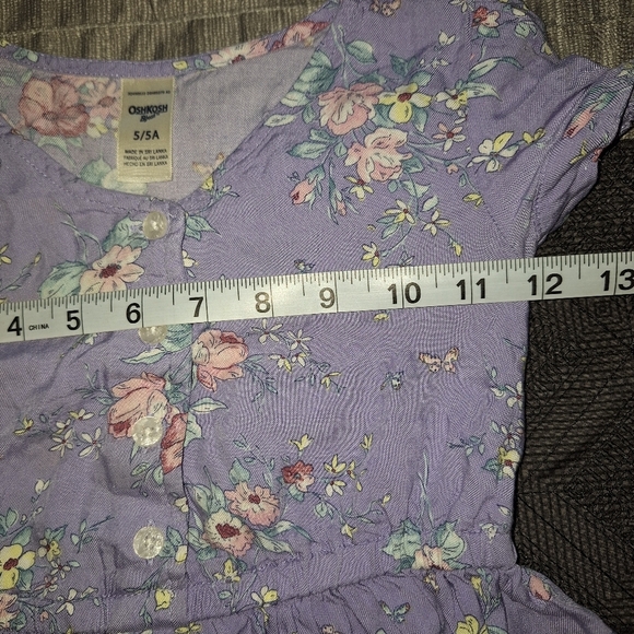 Oshkosh B'Gosh Purple Floral Print Dress Toddler Size 5 - Picture 7 of 8